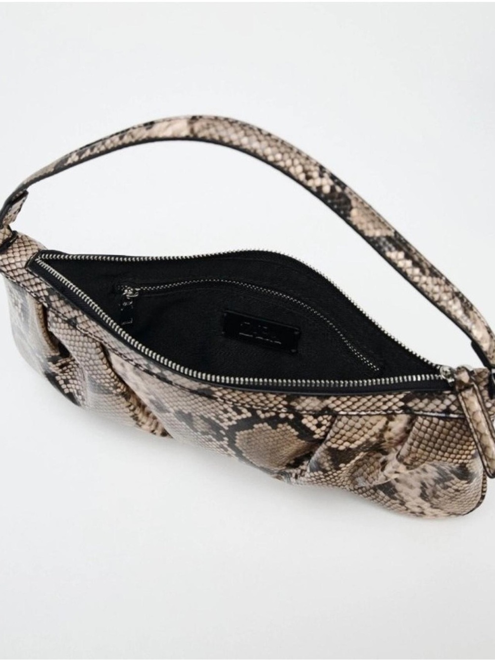Zara Beige and Black Snake Print Mini Bag - Picture 2 of 10